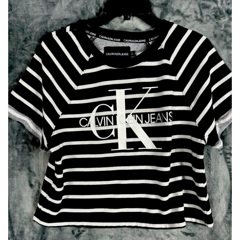 Calvin klein T Shirt Crop Top Black/White Medium Shirt - Picture 8 of 15